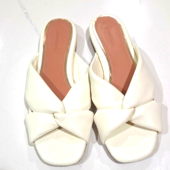White Mules with Elegant Twisted Design - Picture 1 of 7
